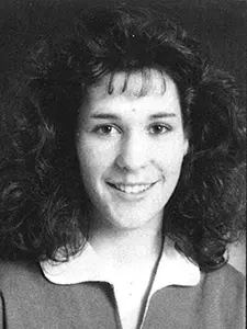 april lee 1990 volleyball headshot