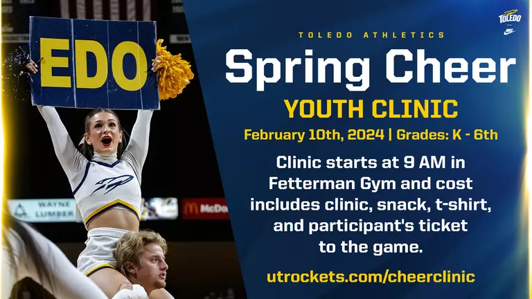 Toledo Cheer Team to Host Youth Cheer Clinic on Saturday, Feb. 10
