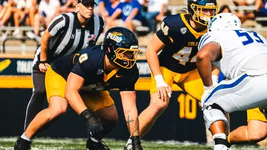 Andrew Zock lines up against Central Connecticut State