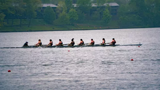 The Toledo Women's Rowing Team competes at the MAC Championships at Ford Lake in Ypsilanti, Mich.