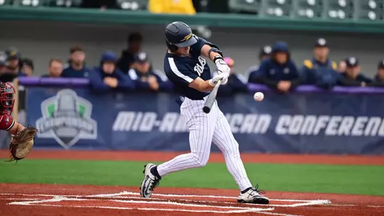 Cade Baker swings a bat in Toledo's game against Northern Illinois