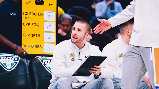 Brandon Pritzl talking on the bench