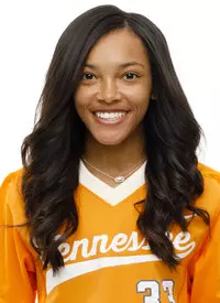 KNOXVILLE, TN - NOVEMBER 13, 2019 -  Outfielder Treasuary Poindexter #33 of the Lady Tennessee Volunteers headshot taken in Knoxville, TN. Photo By Maury Neipris/Tennessee Athletics