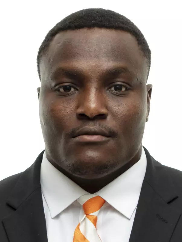 KNOXVILLE, TN - JUNE 11, 2019 - Offensive lineman Chris Akporoghene #77 of the Tennessee Volunteers headshot taken in Knoxville, TN. Photo By Andrew Ferguson/Tennessee Athletics