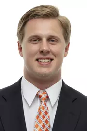 KNOXVILLE, TN - JUNE 12, 2019 - Tight end Austin Pope #81 of the Tennessee Volunteers headshot taken in Knoxville, TN. Photo By Andrew Ferguson/Tennessee Athletics