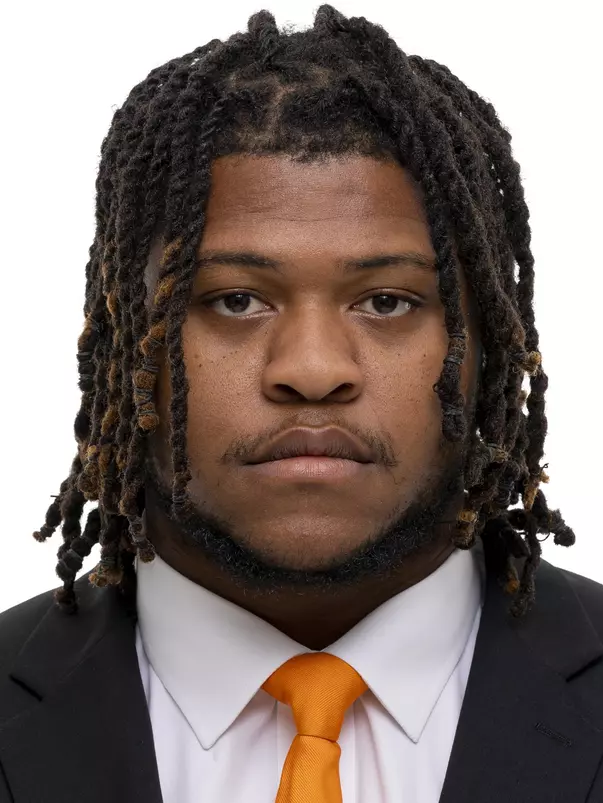 KNOXVILLE, TN - June 02, 2021 - Offensive lineman K'Rojhn Calbert #74 of the Tennessee Volunteers headshot taken in Knoxville, TN. Photo By Andrew Ferguson/Tennessee Athletics