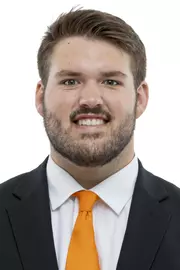KNOXVILLE, TN - April 26, 2022 - Offensive lineman Jackson Lampley #50 of the Tennessee Volunteers headshot taken in Knoxville, TN. Photo By Andrew Ferguson/Tennessee Athletics