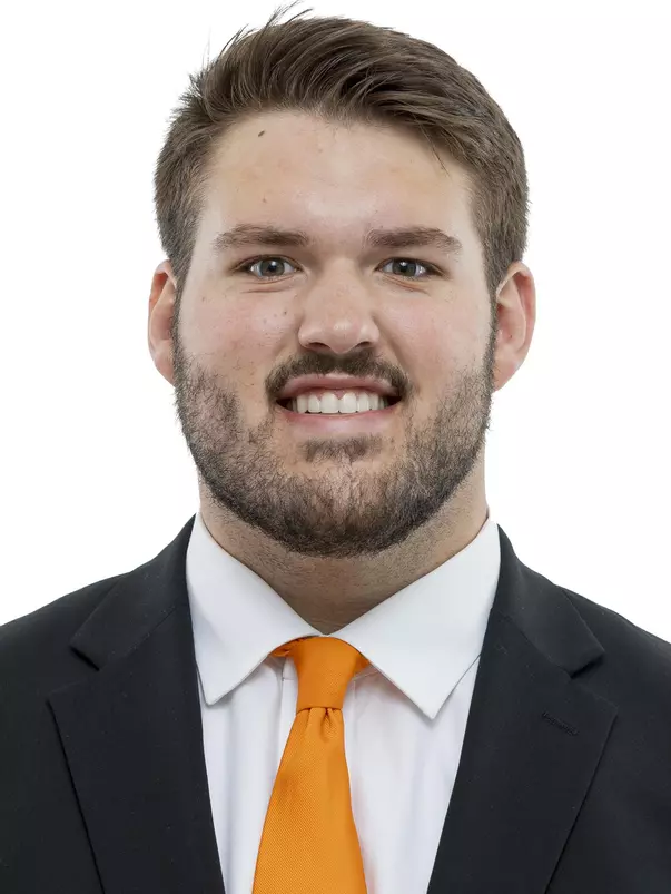 KNOXVILLE, TN - April 26, 2022 - Offensive lineman Jackson Lampley #50 of the Tennessee Volunteers headshot taken in Knoxville, TN. Photo By Andrew Ferguson/Tennessee Athletics