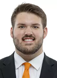 KNOXVILLE, TN - April 26, 2022 - Offensive lineman Jackson Lampley #50 of the Tennessee Volunteers headshot taken in Knoxville, TN. Photo By Andrew Ferguson/Tennessee Athletics