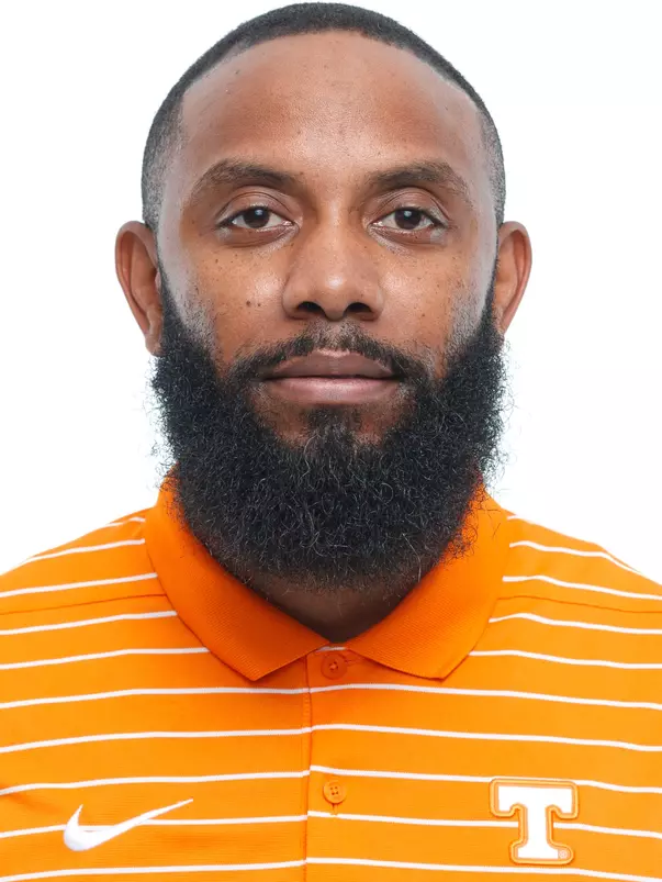 KNOXVILLE, TN - August 03, 2023 - Assistant Track Coach Jamal Barnes headshot taken in Knoxville, TN. Photo By Kate Luffman/Tennessee Athletics