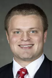 Wisconsin Badgers football player Kobe Knaak, October 5, 2020 in Madison, Wis. (Photo by David Stluka/Wisconsin Athletic Communications)