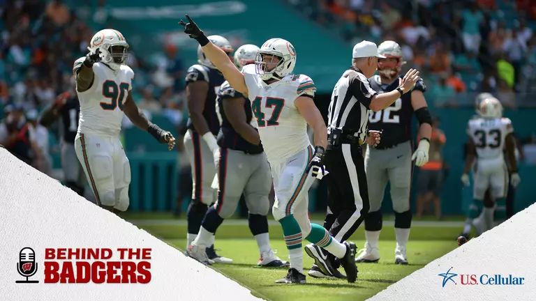 Behind the Badgers Podcast headline image - Vince Biegel