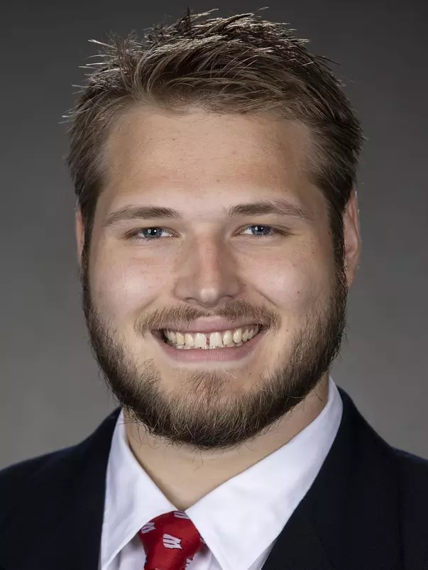 Wisconsin Badgers Tyler Beach poses for a headshot Thursday, July 29, 2021, in Madison, Wis. (Photo by David Stluka/Wisconsin Athletic Communications)