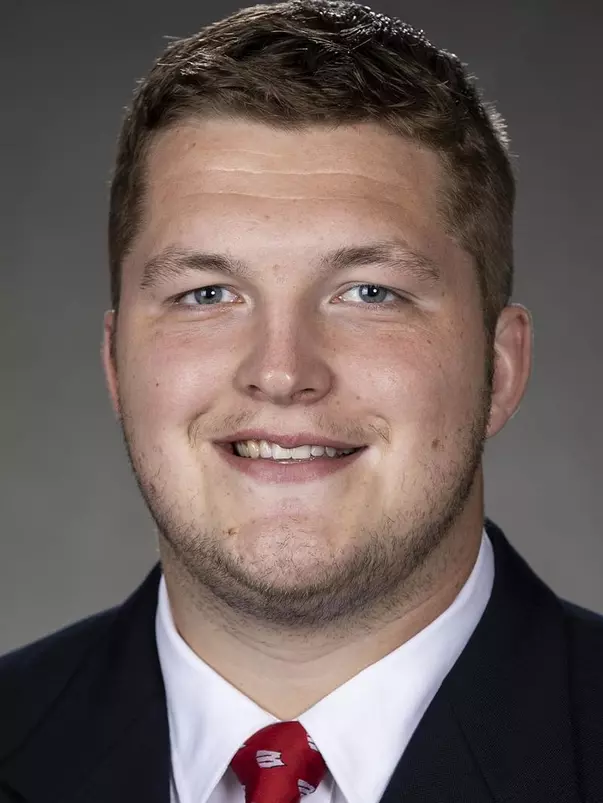 Wisconsin Badgers Logan Bruss poses for a headshot Thursday, July 29, 2021, in Madison, Wis. (Photo by David Stluka/Wisconsin Athletic Communications)