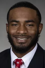 Wisconsin Badgers Faion Hicks poses for a headshot Thursday, July 29, 2021, in Madison, Wis. (Photo by David Stluka/Wisconsin Athletic Communications)