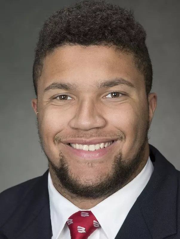 Wisconsin Badgers Isaiah Mullens poses for a headshot Thursday, July 28, 2021, in Madison, Wis. (Photo by David Stluka/Wisconsin Athletic Communications)