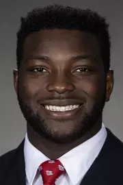 Wisconsin Badgers Maeme Njongmeta poses for a headshot Thursday, July 29, 2021, in Madison, Wis. (Photo by David Stluka/Wisconsin Athletic Communications)