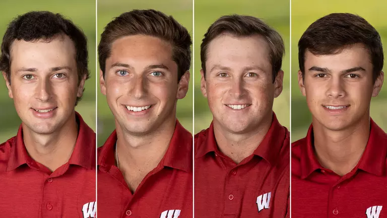 2021-22 GCAA men's golf All-America scholars Griffin Barela, Robbie Morway, Coalter Smith and Cameron Huss