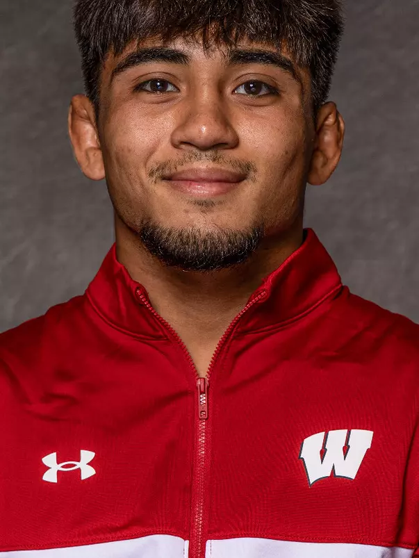 Nicolar Rivera of University of Wisconsin wrestling team poses during athletic portrait day September 5, 2023 in Madison, Wisconsin.
Photo by Jeffrey Phelps/Wisconsin Athletic Communications