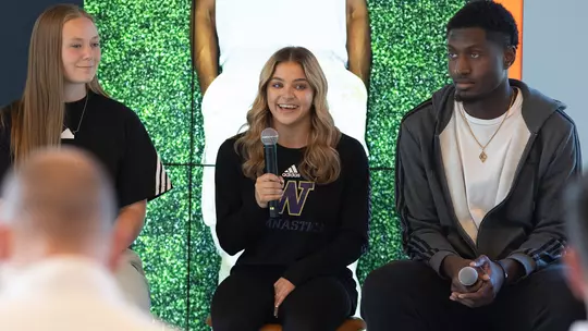 UW Gymnast Emily Innes Participates In PostGame NIL Panel At adidas