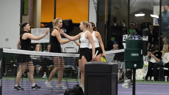 Jessica Hill and Aleks Bozinovska in a match against Idaho in 2026