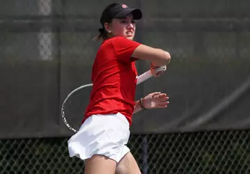 Virginia Madueño competes in the 2026 CUSA Women's Tennis Championship in Murfreesboro, Tenn.