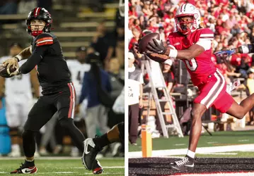File photos of WKU Football quarterback Maverick McIvor and wide receiver Matthew Henry