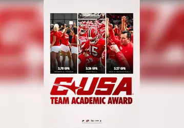 WKU Women's Tennis, Football and Men's Basketball earned the 2025-26 CUSA Sport Academic Award. During the 2025-26 academic year, Women's Tennis recorded a 3.78 GPA, while Men's Basketball had a 3.27 GPA and Football had a 3.26.