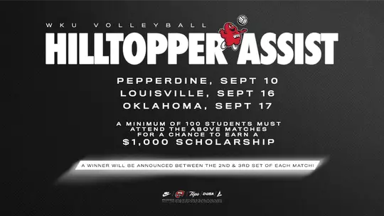 WKU Volleyball Announces 'Hilltopper Assist' Student Scholarship Raffle