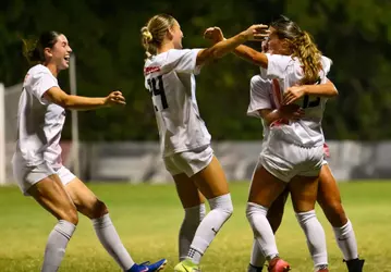 Defender Jacey Phillips (11), Forward Rose Finnegan (24), Midfielder Sophia Lezizidis (13) | Photo by Steve Roberts