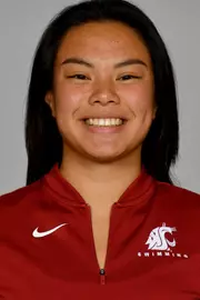 Members of the Washington State swimming pose for website roster pictures during poster photo day, Friday, Aug. 30, 2019 at Gibb Pool in Pullman, Wash.