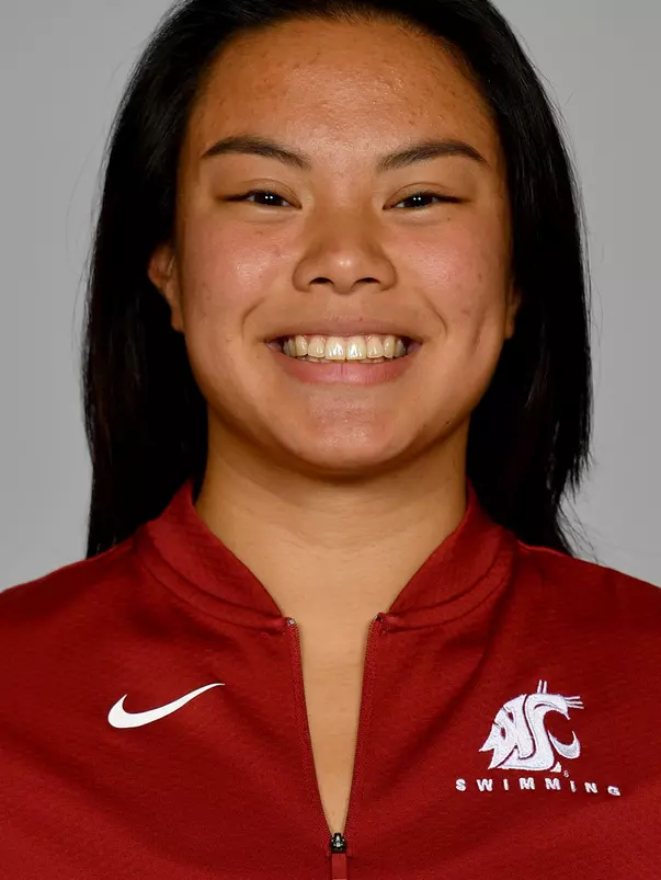Members of the Washington State swimming pose for website roster pictures during poster photo day, Friday, Aug. 30, 2019 at Gibb Pool in Pullman, Wash.