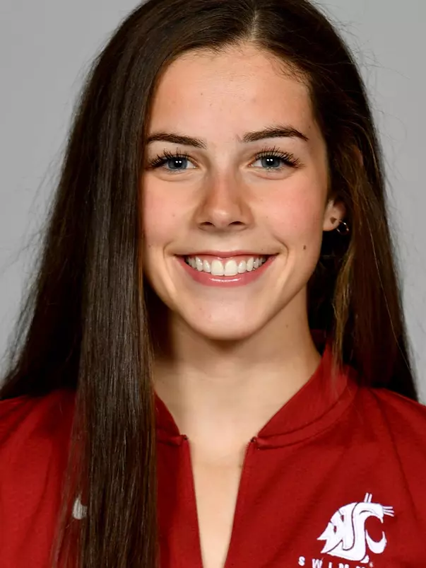 Members of the Washington State swimming pose for website roster pictures during poster photo day, Friday, Aug. 30, 2019 at Gibb Pool in Pullman, Wash.