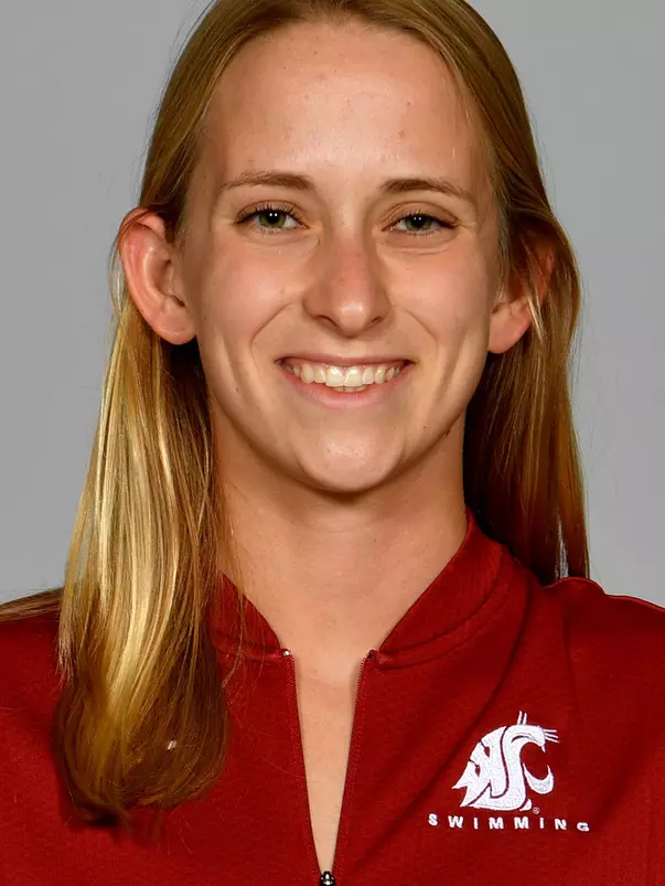 Members of the Washington State swimming pose for website roster pictures during poster photo day, Friday, Aug. 30, 2019 at Gibb Pool in Pullman, Wash.