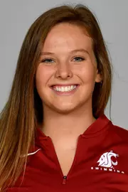 Members of the Washington State swimming pose for website roster pictures during poster photo day, Friday, Aug. 30, 2019 at Gibb Pool in Pullman, Wash.