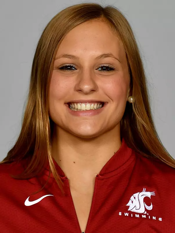 Members of the Washington State swimming pose for website roster pictures during poster photo day, Friday, Aug. 30, 2019 at Gibb Pool in Pullman, Wash.