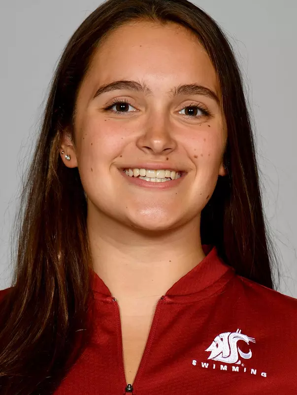 Members of the Washington State swimming pose for website roster pictures during poster photo day, Friday, Aug. 30, 2019 at Gibb Pool in Pullman, Wash.