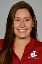 Members of the Washington State swimming pose for website roster pictures during poster photo day, Friday, Aug. 30, 2019 at Gibb Pool in Pullman, Wash.