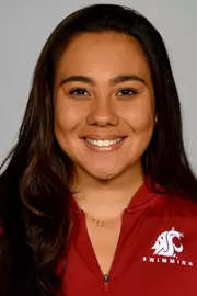 Members of the Washington State swimming pose for website roster pictures during poster photo day, Friday, Aug. 30, 2019 at Gibb Pool in Pullman, Wash.