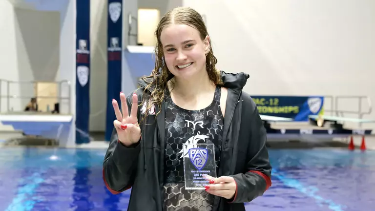 Emily Lundgren Places Third, Three WSU Records Fall at Pac-12 Championships