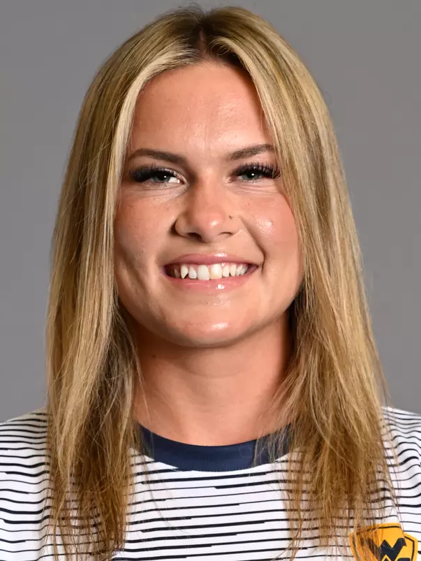 Members of the WVU women's soccer team pose for headshots at Hope Coliseum on July 20, 2026.