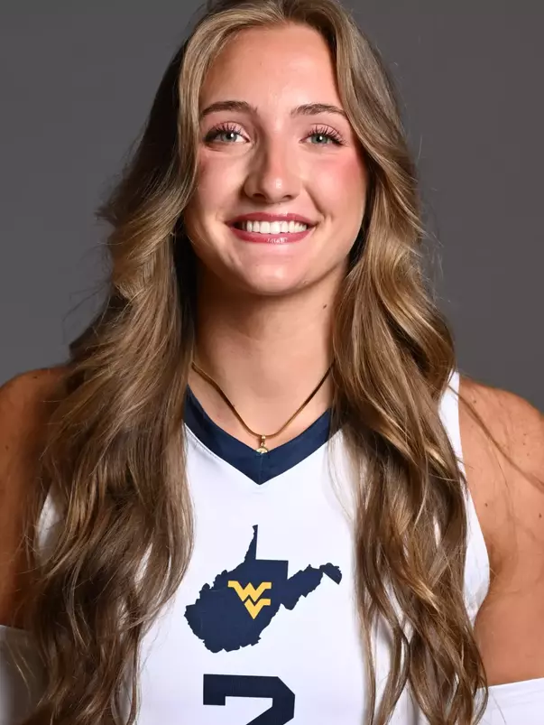A headshot of WVU Volleyball player Anna Barr