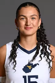 A headshot of WVU Volleyball player Sophia Fallah
