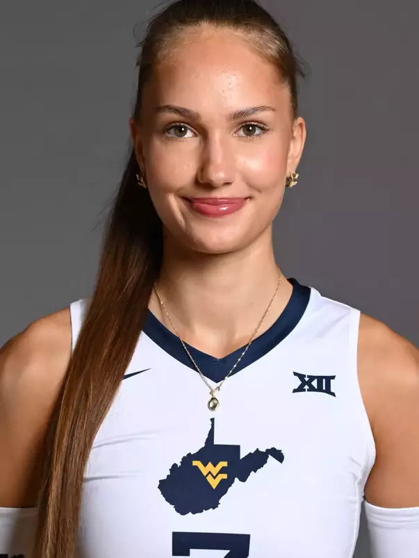 A headshot of WVU Volleyball player Mirjam Kask
