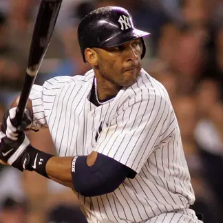 Gary Sheffield stands at the plate for the New York Yankees during his MLB career