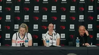 Scott Rueck, Lizzy Williamson, Jenna Villa | Oregon State WBB Presser vs. Santa Clara
