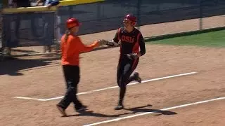 Recap: Oregon State softball takes series finale from California with Natalie Hampton's blast