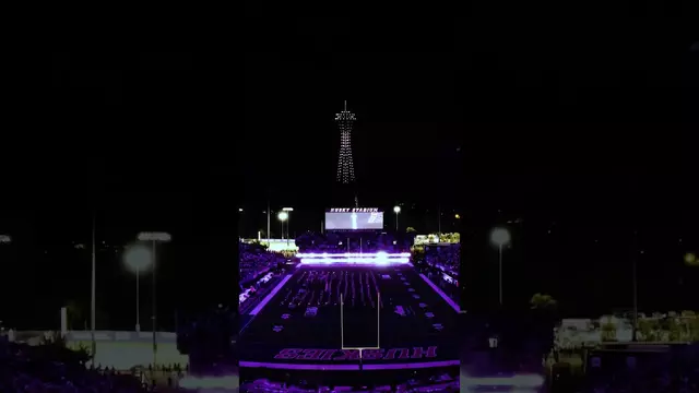 Poster image for A show to remember 😍🚁 #gohuskies #football #drone