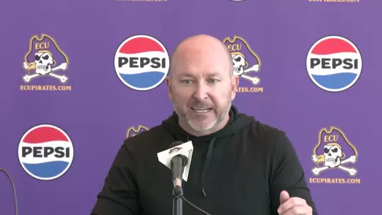 Poster image for East Carolina Head Coach Blake Harrell's Weekly Press Conference (Nov. 17, 2025)