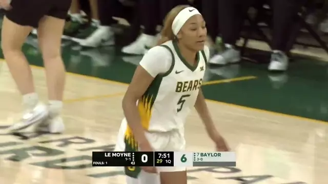 Poster image for Baylor Basketball (W): Darriana Littlepage-Buggs (26 PTS) vs. Le Moyne | November 16, 2025
